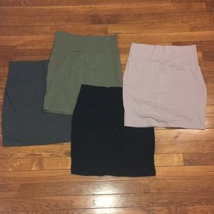 Set of 4 bodycon pencil skirts